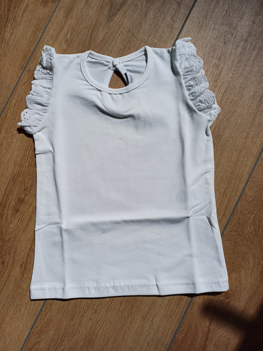 Maglietta con pizzo Sangallo