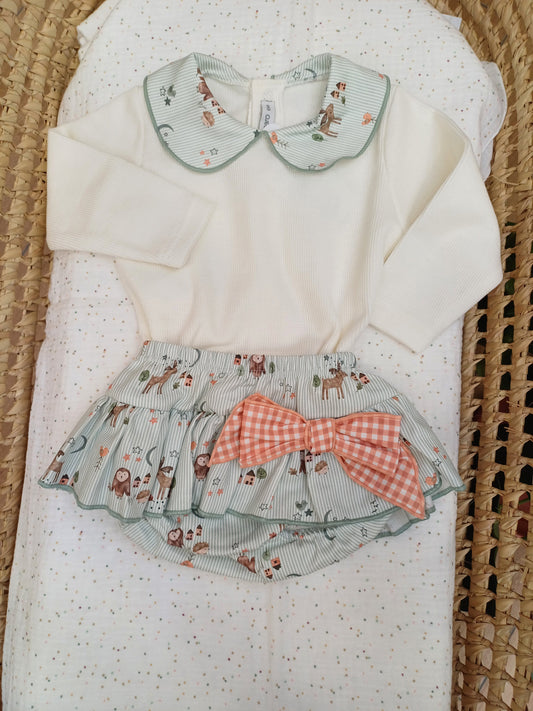 Completo bimba con coulotte a manica lunga