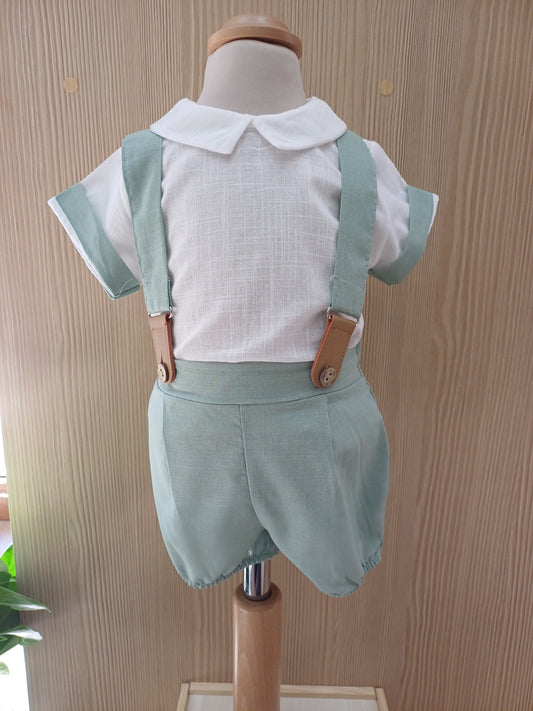 Completo cerimonia bimbo con salopette